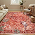 Area Rug, Tiger and Jungle Forest Print Ultra-Thin Indoor Carpet in Three Colors with Machine-Wash Care