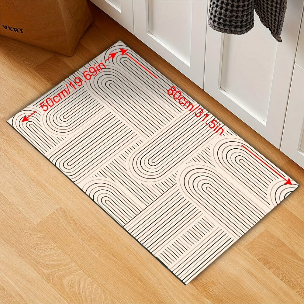 Kitchen Mat, Plain Ribbed Gradient Runner in QS-01 to QS-04 Styles with 19.69x31.5 or 19.69x62.99-Inch Sizes