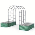 Raised Garden Bed with Trellis 90" Arched Galvanized Steel Planter Kit