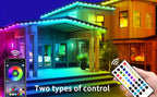 RGB Eave String Light Kit from 50ft to 400ft with Plug-In Adapter, App and Handheld Remote