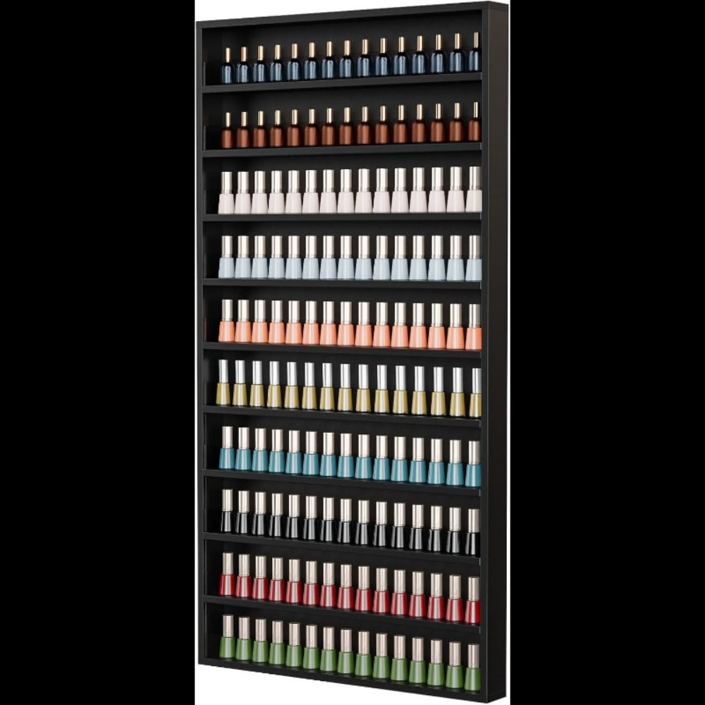 Nail Polish Rack Wall Mount Organizer 6-Tier & 10-Tier with Acrylic Baffle, Salon Display Shelf for Nail