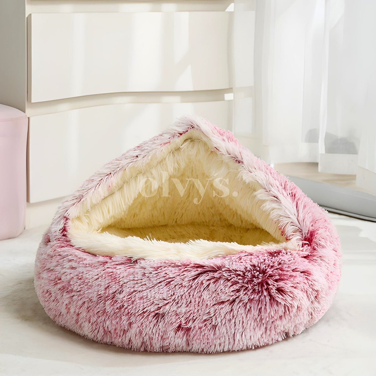 Machine Washable Cozy Cocoon Pet Bed, cotton candy / S (20"/50cm)
