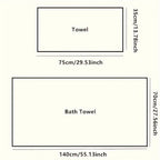 Towel Set 4-Piece 350GSM Lace Embroidery Bath and Hand Towels in Four Elegant Colors for Home and Guest Use