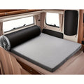 Memory Foam Camping Mattress Pad – Roll-Up Portable Sleeping Mat 72"x24" for SUV Car Camping, Tent Floor, RV & Guest Bed | Grey & Blue