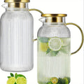 Ribbed 68-Ounce Glass Pitcher Set in Two- or Four-Pitcher Packs or Two Pitchers with Two Cups