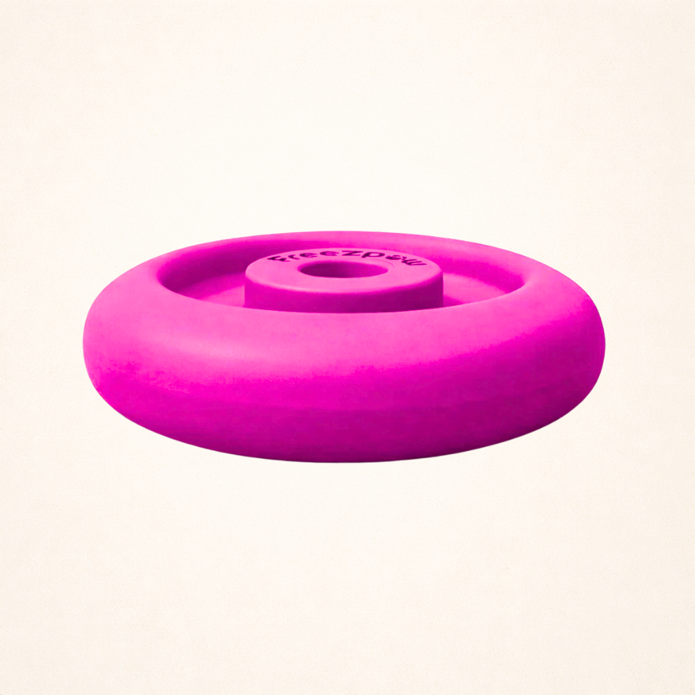 Fillable Rubber Doughnut Dog Toy, S | UP TO 50 LB DOGS / Pink