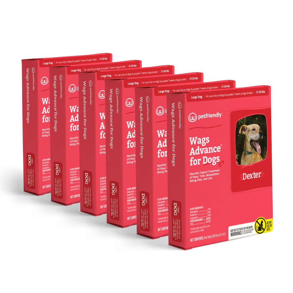 Topical Dog Flea and Tick Spot Treatment, 6-pack / Large Dog (21-55 lbs)