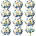 Artificial Flowers 12-Bundle Peony and Hydrangea Bouquet Set in Five Colors for Wedding Decor