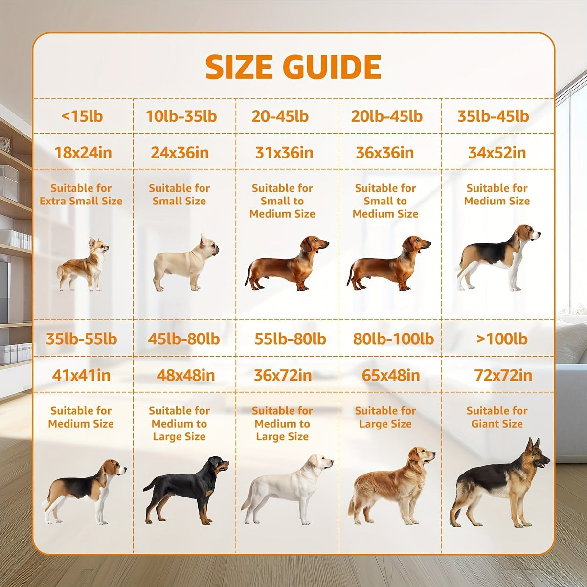 Dog Training Pads Washable Bone-Print Mat with Seven Size-Pack Options and Non-Slip Moisture-Barrier Backing