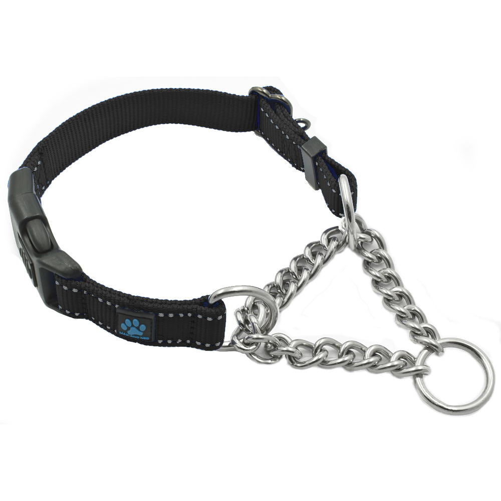 Reflective Martingale Dog Collar, Black / Extra-Small