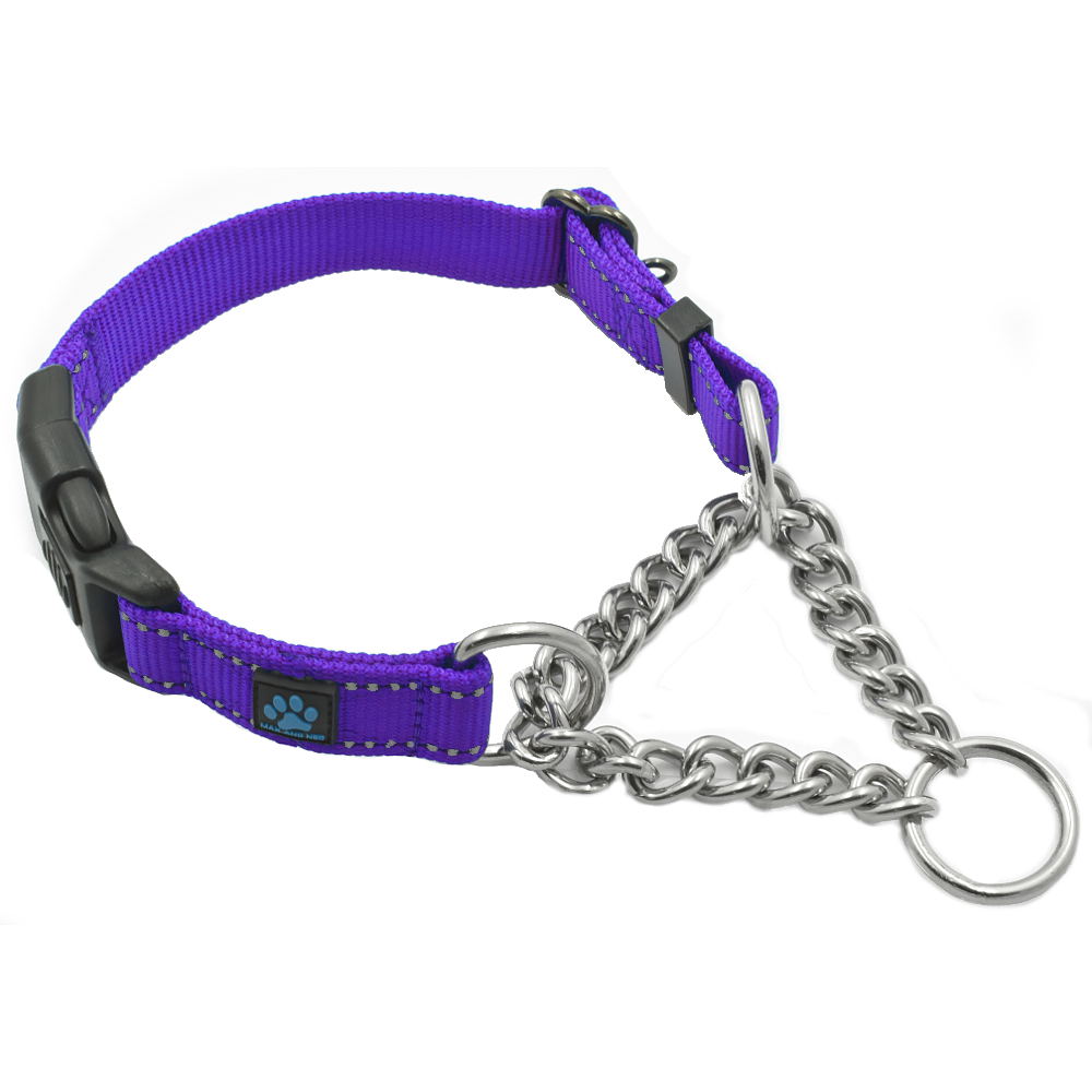 Reflective Martingale Dog Collar, Purple / Extra-Small