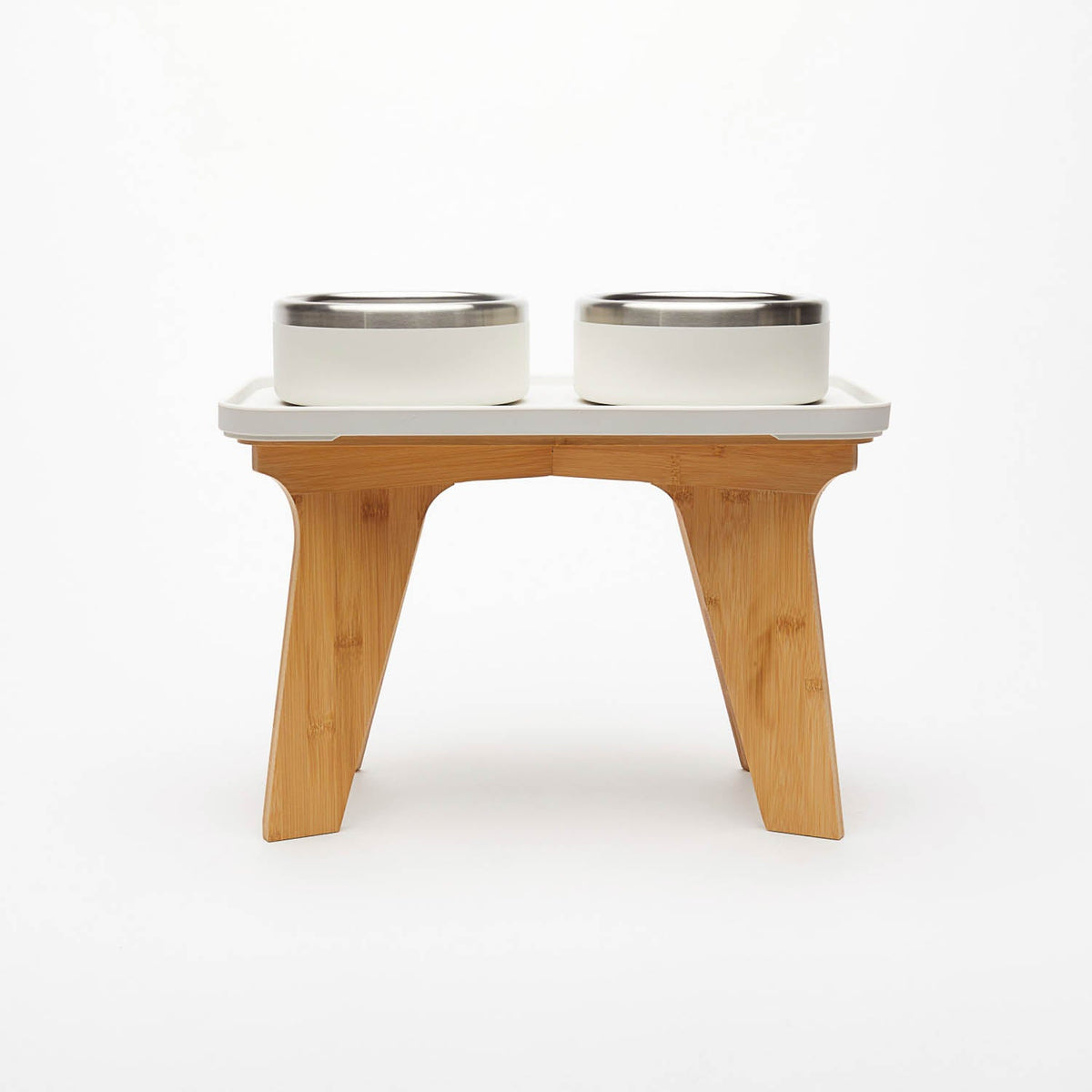 Elevated Pet Slow Feeder and Bowl Set Bone (White) / Medium (2-3 Cups) / 12 inches