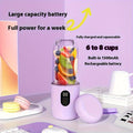 Portable Blender Family with Slim Digital Purple or White Models and Blue or Pink Double-Cup Options