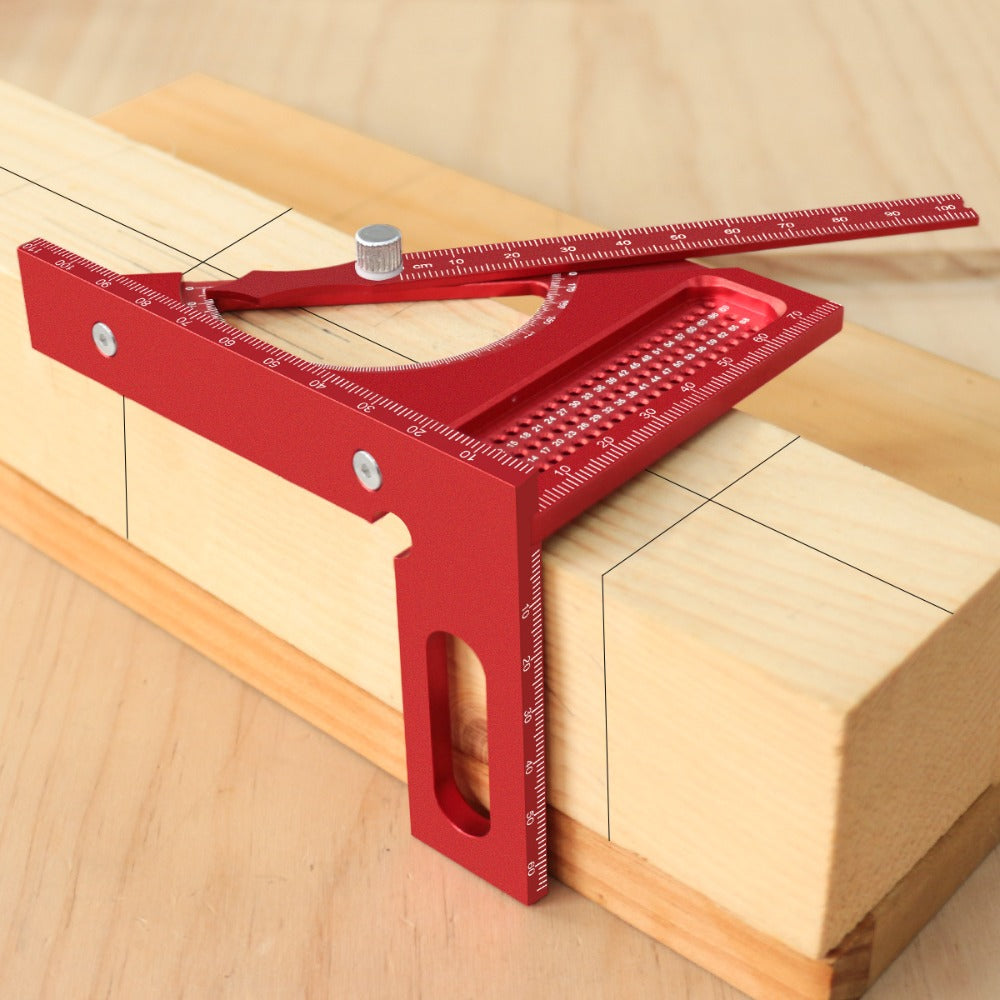 Adjustable 3D Carpentry Square Set 180° Rotating Aluminum Alloy Triangle Ruler T-Square for Entryways, Bedrooms and Living Spaces