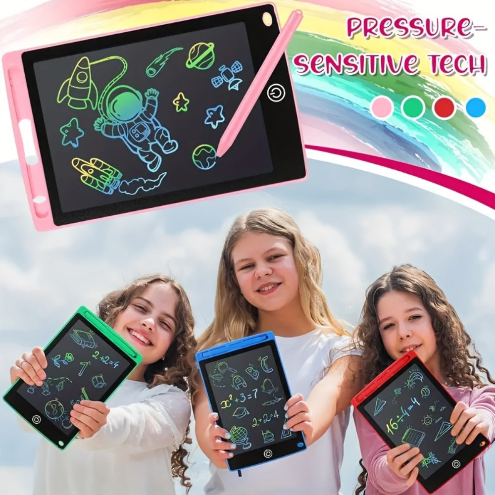 Four-Pack 8.5-Inch LCD Writing Tablets in Blue, Pink, Green and Red with Matching Styluses