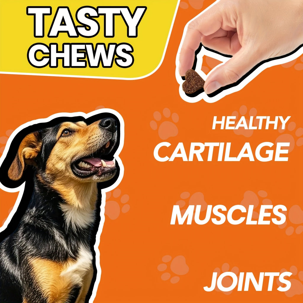 Dog Hip and Joint Soft Chews with Glucosamine, Chondroitin, MSM and Salmon Oil, 90 Count per Bottle