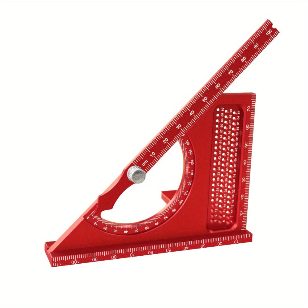 Adjustable 3D Carpentry Square Set 180° Rotating Aluminum Alloy Triangle Ruler T-Square for Entryways, Bedrooms and Living Spaces