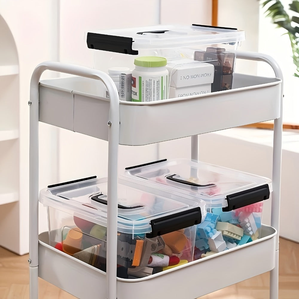 Stackable Clear Plastic Storage Bins with Lids, 6 Pack Large Clip-On Lid Containers for Home, Closet
