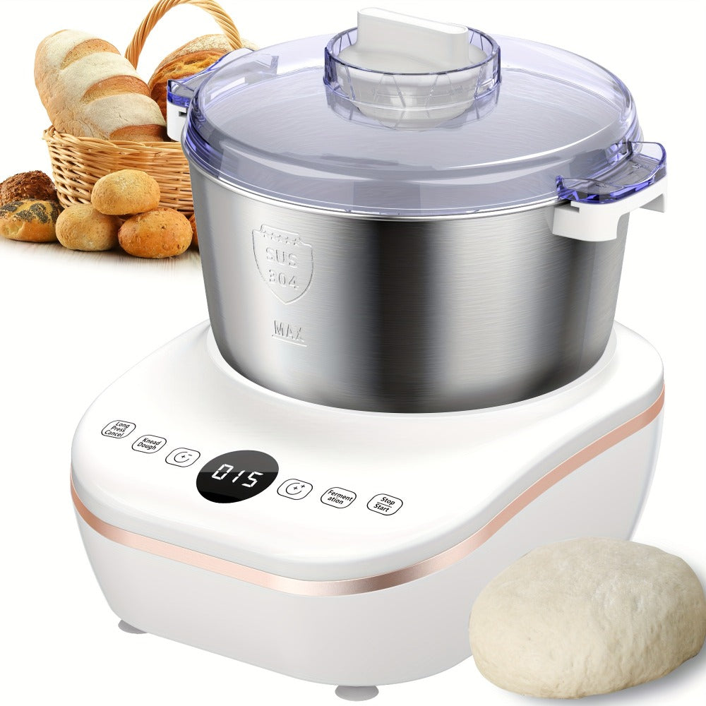 Electric Dough Maker with Ferment Function - 7Qt 250W Dough Kneading Machine, 304 Stainless Steel Bowl