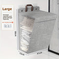 Wall Mounted Laundry Hamper Foldable Oxford Cloth with Lid | Space Saving Clothes Storage Basket for Bedroom Bathroom Living Room | Large