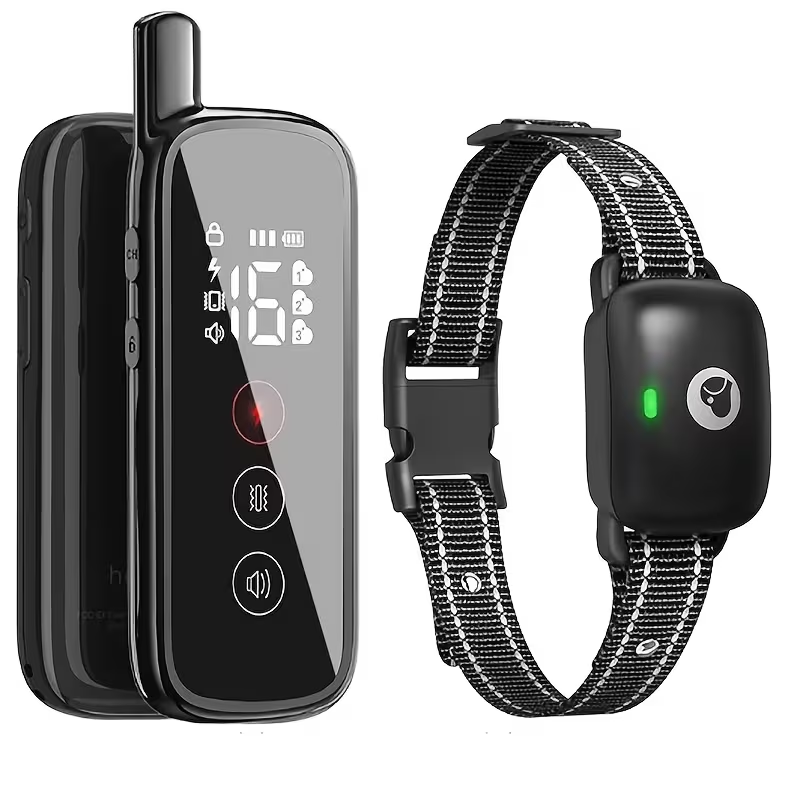 Dog Training Collar Black Remote Set with IP68 Receiver, 1640-Foot Range and One- to Three-Receiver Options