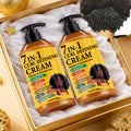 Curl Defining Cream 7-in-1 Frizz Control 2pcs Set 9.468fl oz – Long-Lasting Hold Moisturizing Non-Greasy Hair Styling Cream for Wavy Curly