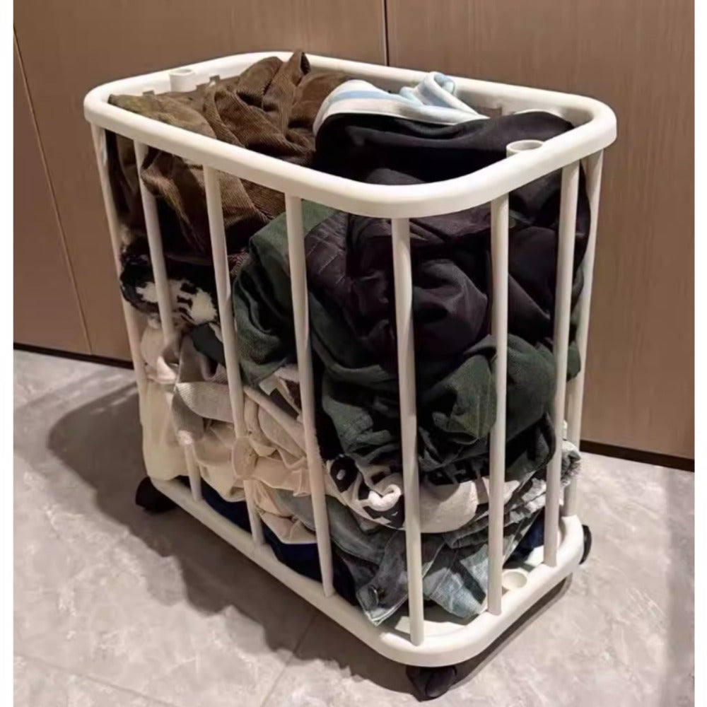 Laundry Hamper with Wheels Large Capacity Slim – Rolling Laundry Basket for Bathroom, Bedroom & Closet, Tall Narrow Clothes Hamper for Yoga