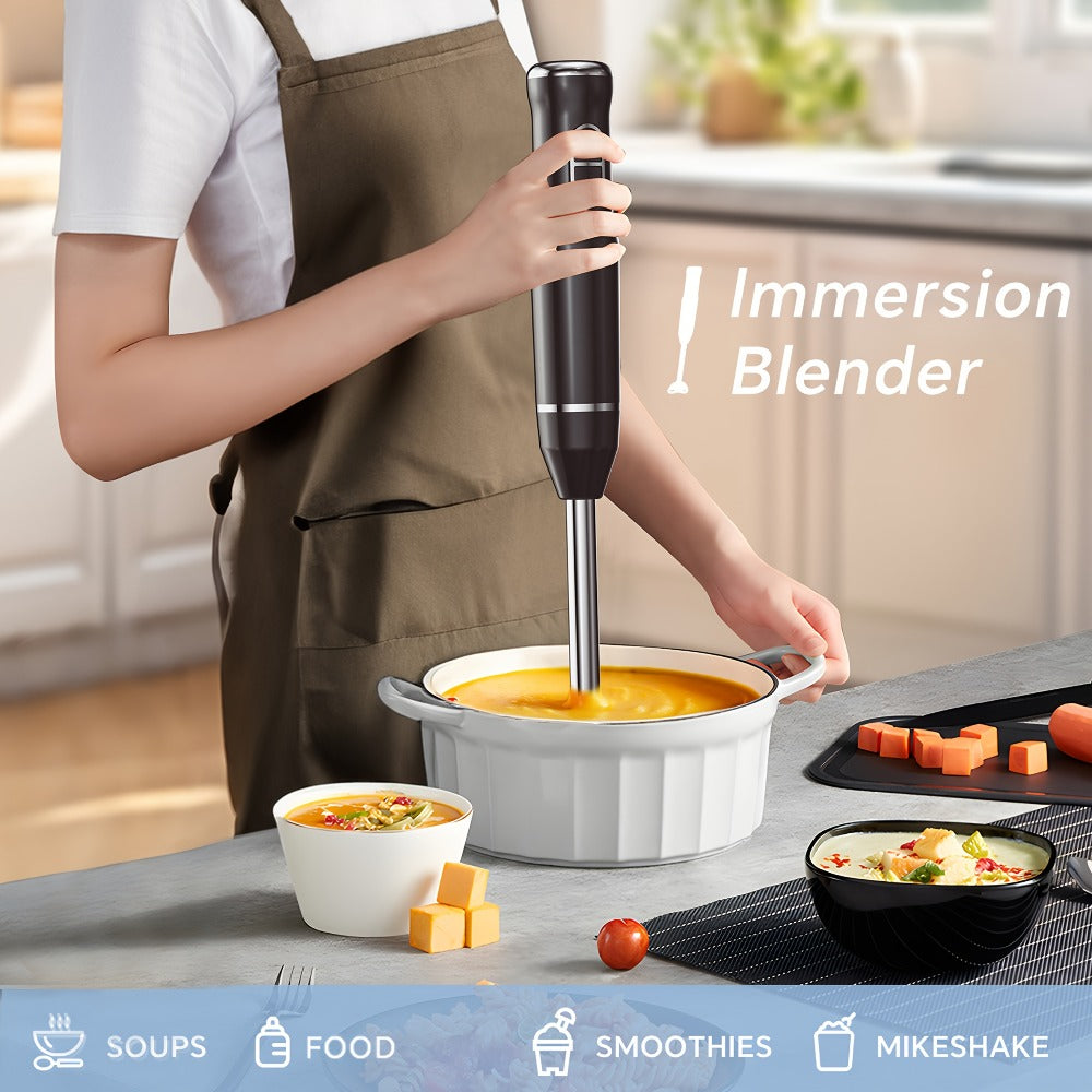 Corded Immersion Blender with Stainless-Steel-Look Blending Head, Two Controls and 38cm Height