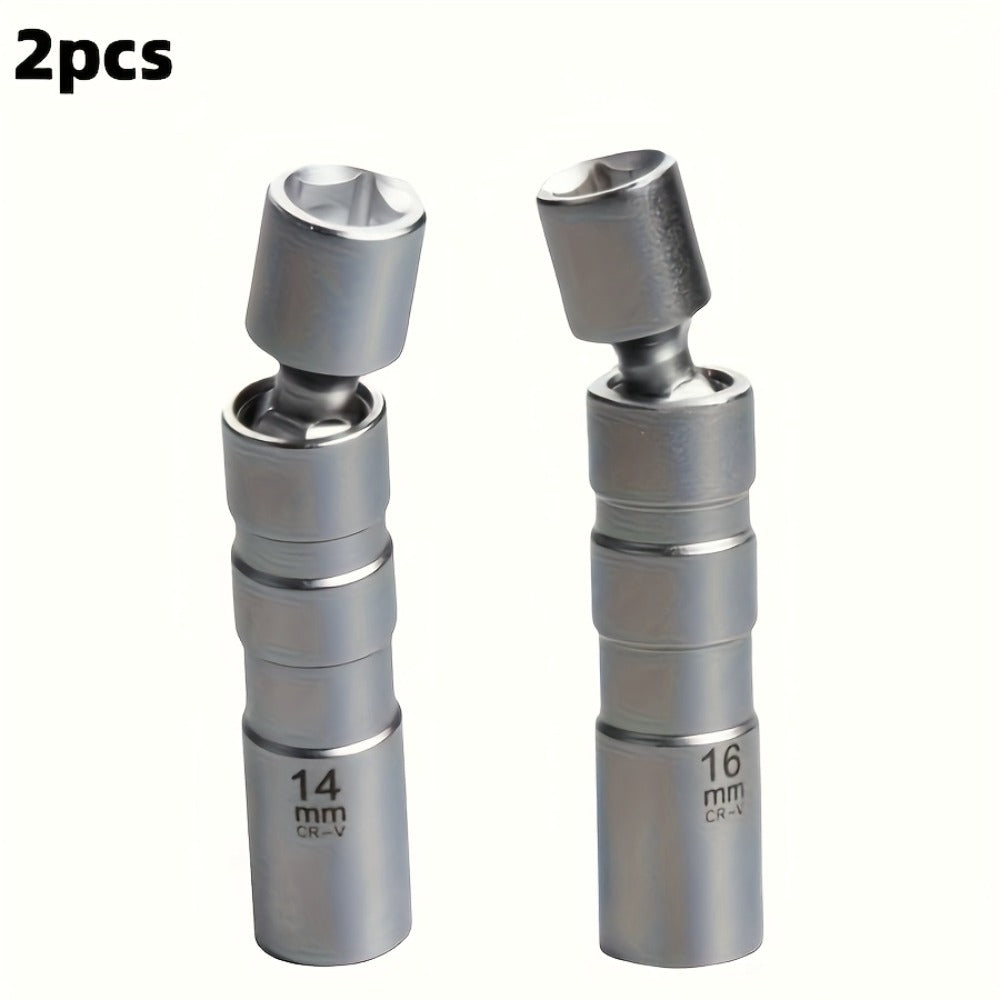 Magnetic Spark Plug Socket Set 14mm 16mm Universal 1/2 Inch Drive Alloy Steel Spark Plug Removal Tool with 3/8 Inch Drive Ratchet Wrench