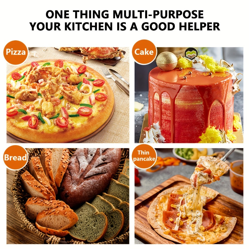 Pizza Making Set with Pizza Peel, Nonstick Pizza Pan, Perforated Pan, Pizza Cutter, Oven Mitts, Pie Server & Basting Brush