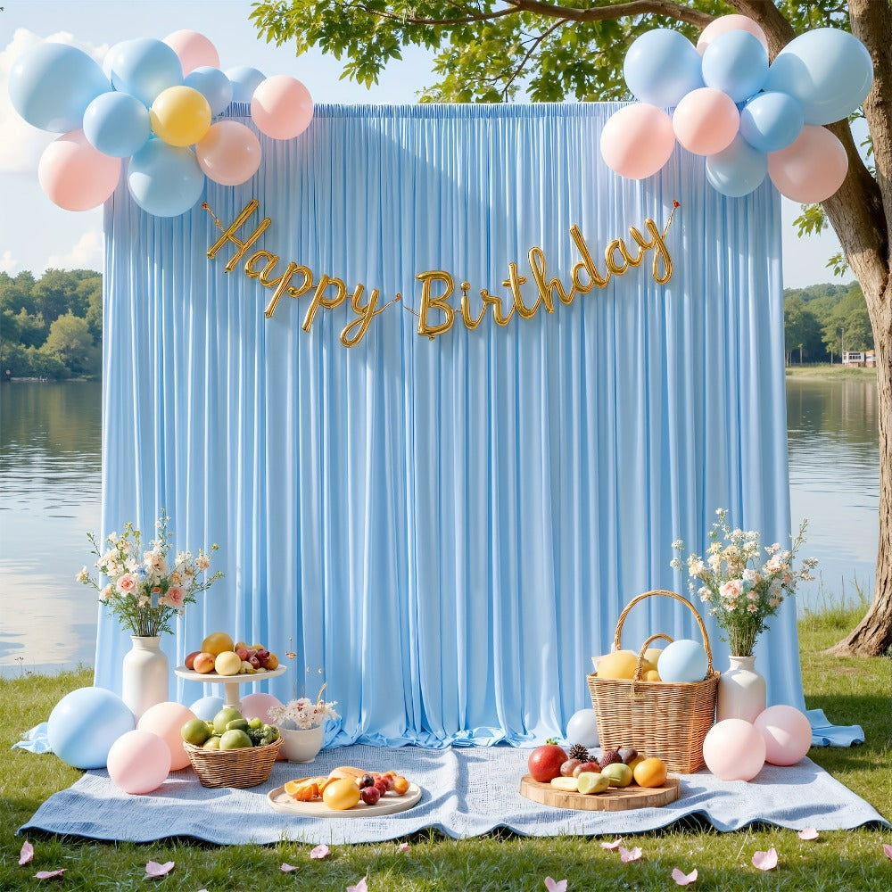 Photography Backdrop 4-Pack 5x10ft Polyester Spandex Background Cloth | Wrinkle-Resistant, Soft & Smooth with Pole Pockets | Wedding