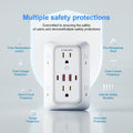 Outlet Splitter Wall Expander 10-in-1 with 6 AC Outlets 2 USB-A 2 USB-C Ports 3-Sided Plug for an Everyday Personal Care Routine