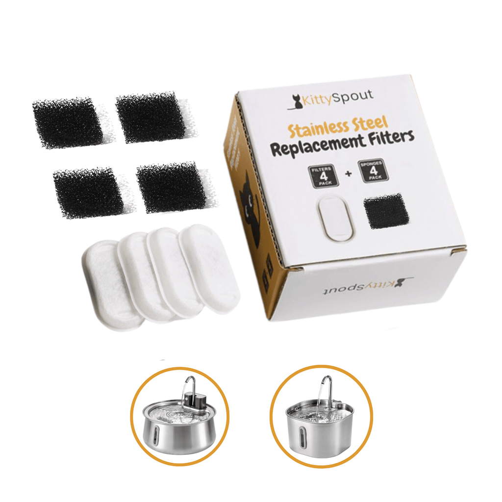 Pet Water Fountain Replacement Filter Sets, 4x Filter Sets