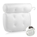 Bath Pillow 4D Grid Neck and Back Support Bathtub Cushion with 6 Suction Cups, Hooks, Quick-Dry & Machine Washable Spa Pillow for Tub