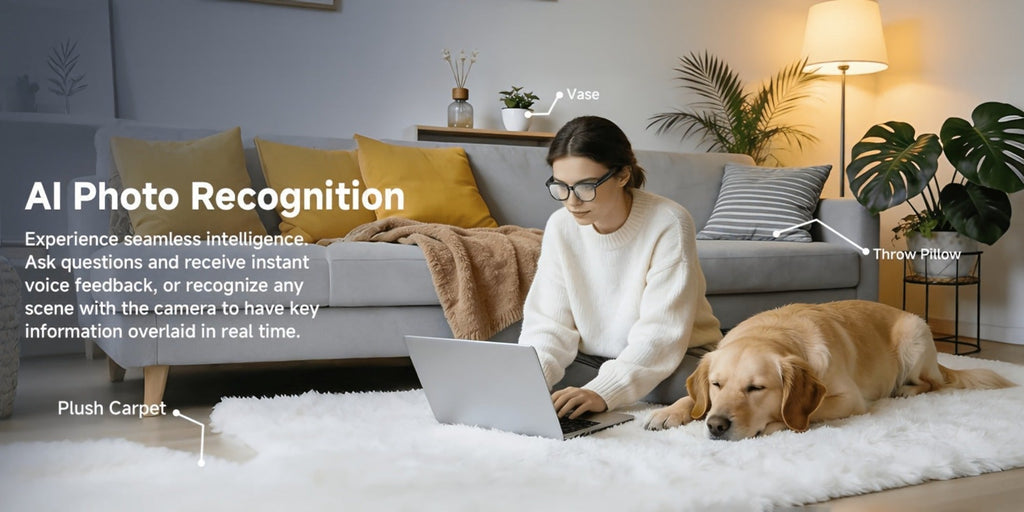 Smart Glasses 8MP Camera Eyewear with Photochromic Lenses, Translation, Object Recognition and Bluetooth Audio