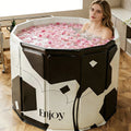 Foldable Soaking Tub for Adults, Portable Full Body Bath Barrel with Base, Collapsible Hot & Cold Soak Tub for Home Travel Small Spaces