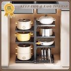 Multi-Tier Kitchen Storage Rack with Two-, Three-, Four- or Bilateral Seven-Shelf Layouts in Black, White or Gray