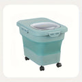 Pet Food Storage Container with Wheels – Large Capacity Airtight Sealed Bin, Moisture & Insect Proof with Measuring Cup for Cat & Dog Dry