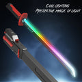 LED Light Katana Sword 31.5", Pro Cosplay Luminous Saber with Spark-on-Draw, Multi-Color LED
