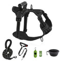 Dog Harness and Leash Set No-Pull Reflective Adjustable Oxford Vest with 2 Leash Clips Easy Control Handle for Small Medium Large Dogs XS-XL