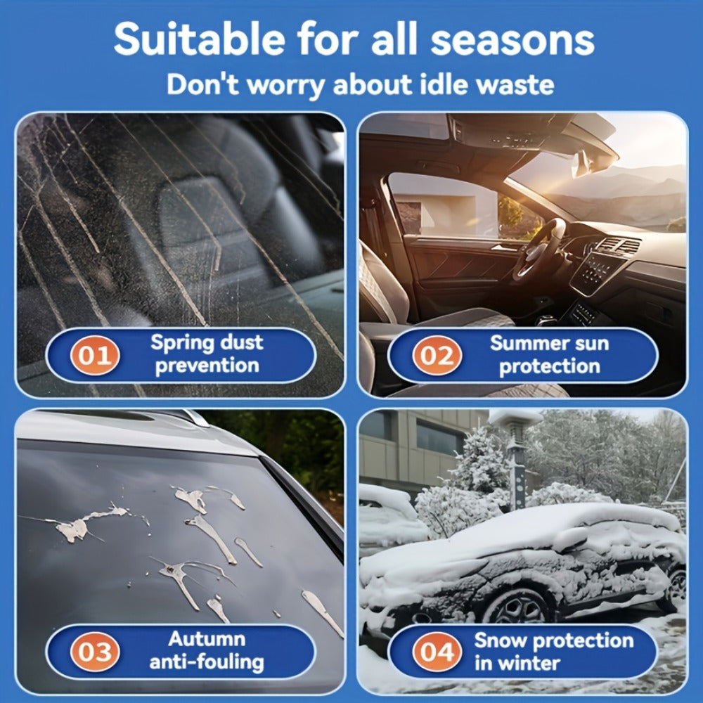 Windshield Snow Cover & Sun Shade Universal Fit – Thickened All-Season Front Window Frost Ice Guard & UV Sunshade Protector for Cars SUVs