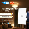 White WiFi Touch Wall Switch with One-, Two- or Three-Gang Options, 2.4GHz App Control and Dual Wiring Support