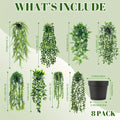 Hanging Artificial Greenery Vines in Eucalyptus, Fern and Mixed Styles with Six- or Eight-Pack Options