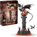 Dragon Castle Building Set Black Dragon Guardian Tower, Dark Fantasy Assembly Model Kit for Adults & Teens