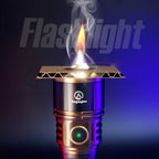 Flashlight 4500-Lumen Zoomable Fresnel Lens Torch with 21700 Battery in Golden or Red Upgrade Editions