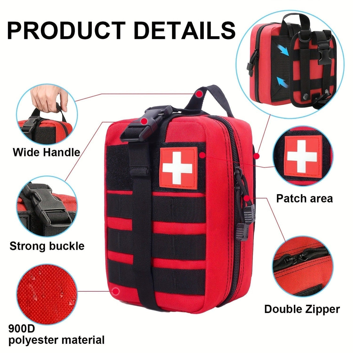 First Aid Kit 399pcs / 99pcs Professional Portable Survival Gear with Splints Scissors Tweezers for Hiking Camping Hunting Car Travel