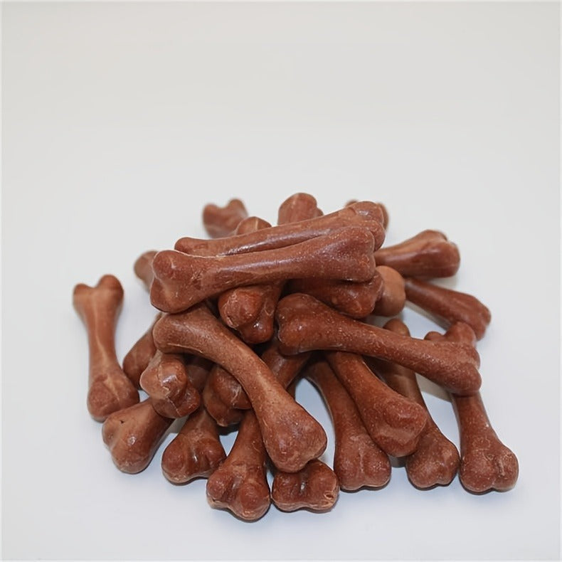 Assorted Dog Chew Sticks, 50-Piece Pack with Small Bone and Brush Shapes in Multiple Colors