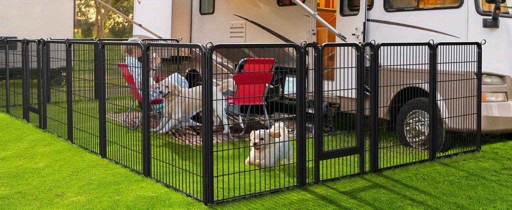 Dog Playpen Heavy Duty Foldable – 8 & 16 Panel Pet Exercise Pen for Large Medium Small Dogs, Portable Indoor Outdoor Puppy Pen for Yard