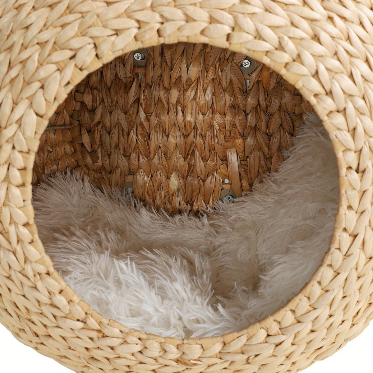 Cat Wall Furniture Wall Mounted Cat Condo – Natural Wood Cat Wall Shelf with Washable Cushion, Space-Saving Indoor Cat Perch for Cats
