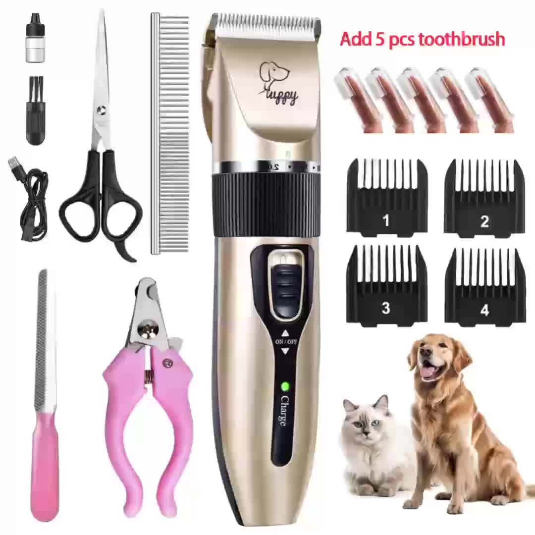12-in-1 Pet Hair Trimmer Kit USB Rechargeable – Professional Cordless Electric Clippers for Dogs Cats Puppies Kittens